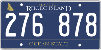 RI license plate 276878
