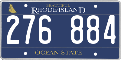 RI license plate 276884
