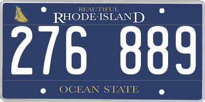 RI license plate 276889