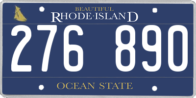 RI license plate 276890