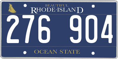 RI license plate 276904
