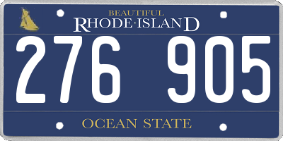 RI license plate 276905