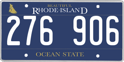 RI license plate 276906