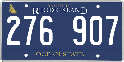 RI license plate 276907