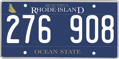 RI license plate 276908