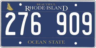 RI license plate 276909