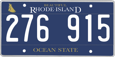 RI license plate 276915