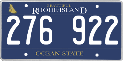 RI license plate 276922