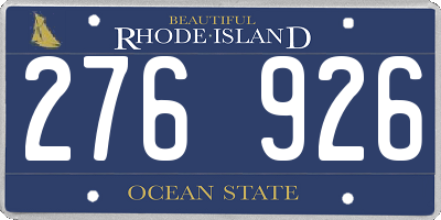 RI license plate 276926