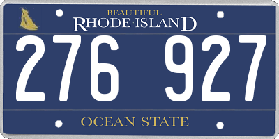RI license plate 276927