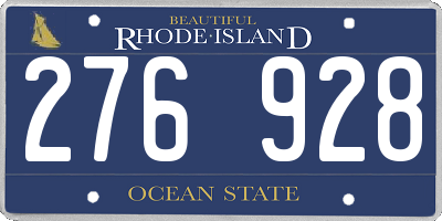 RI license plate 276928