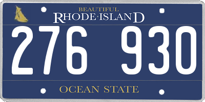 RI license plate 276930