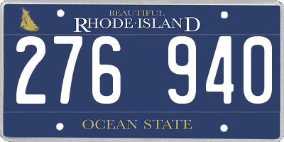 RI license plate 276940