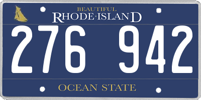 RI license plate 276942