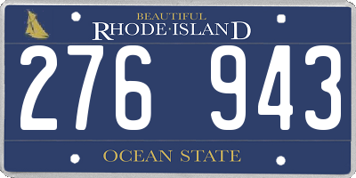 RI license plate 276943