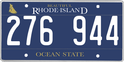 RI license plate 276944