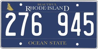 RI license plate 276945