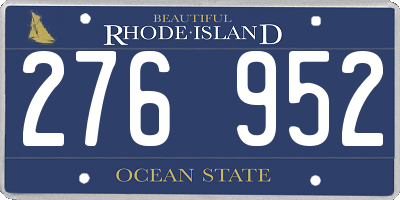 RI license plate 276952