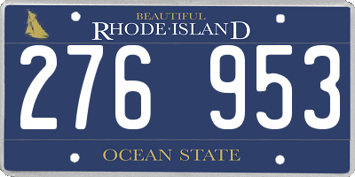 RI license plate 276953