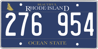 RI license plate 276954