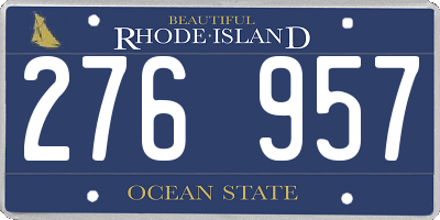 RI license plate 276957