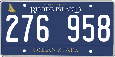 RI license plate 276958