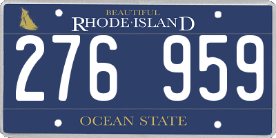 RI license plate 276959