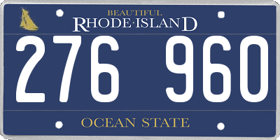 RI license plate 276960