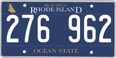 RI license plate 276962