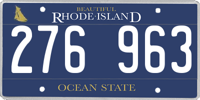 RI license plate 276963