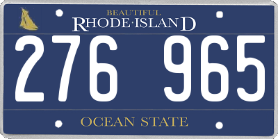 RI license plate 276965