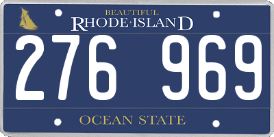 RI license plate 276969