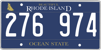 RI license plate 276974