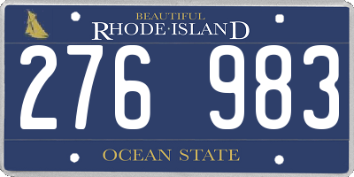 RI license plate 276983
