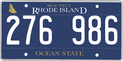 RI license plate 276986