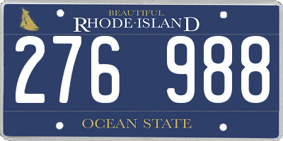 RI license plate 276988