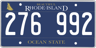 RI license plate 276992
