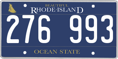 RI license plate 276993