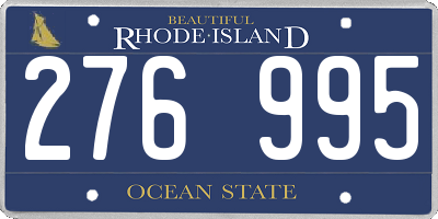 RI license plate 276995