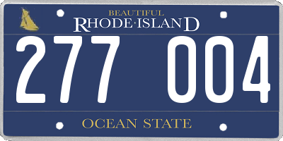 RI license plate 277004