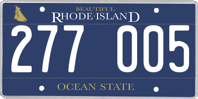 RI license plate 277005