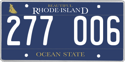 RI license plate 277006