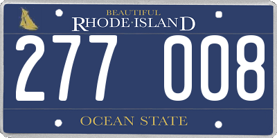 RI license plate 277008