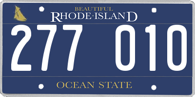 RI license plate 277010