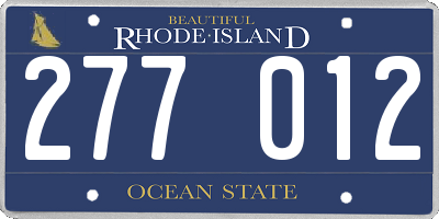 RI license plate 277012
