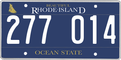 RI license plate 277014