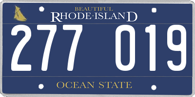 RI license plate 277019
