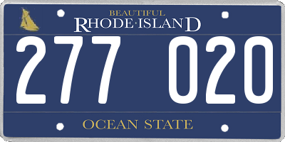 RI license plate 277020