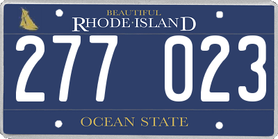 RI license plate 277023