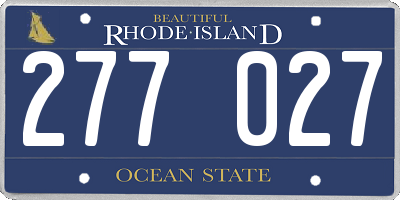 RI license plate 277027